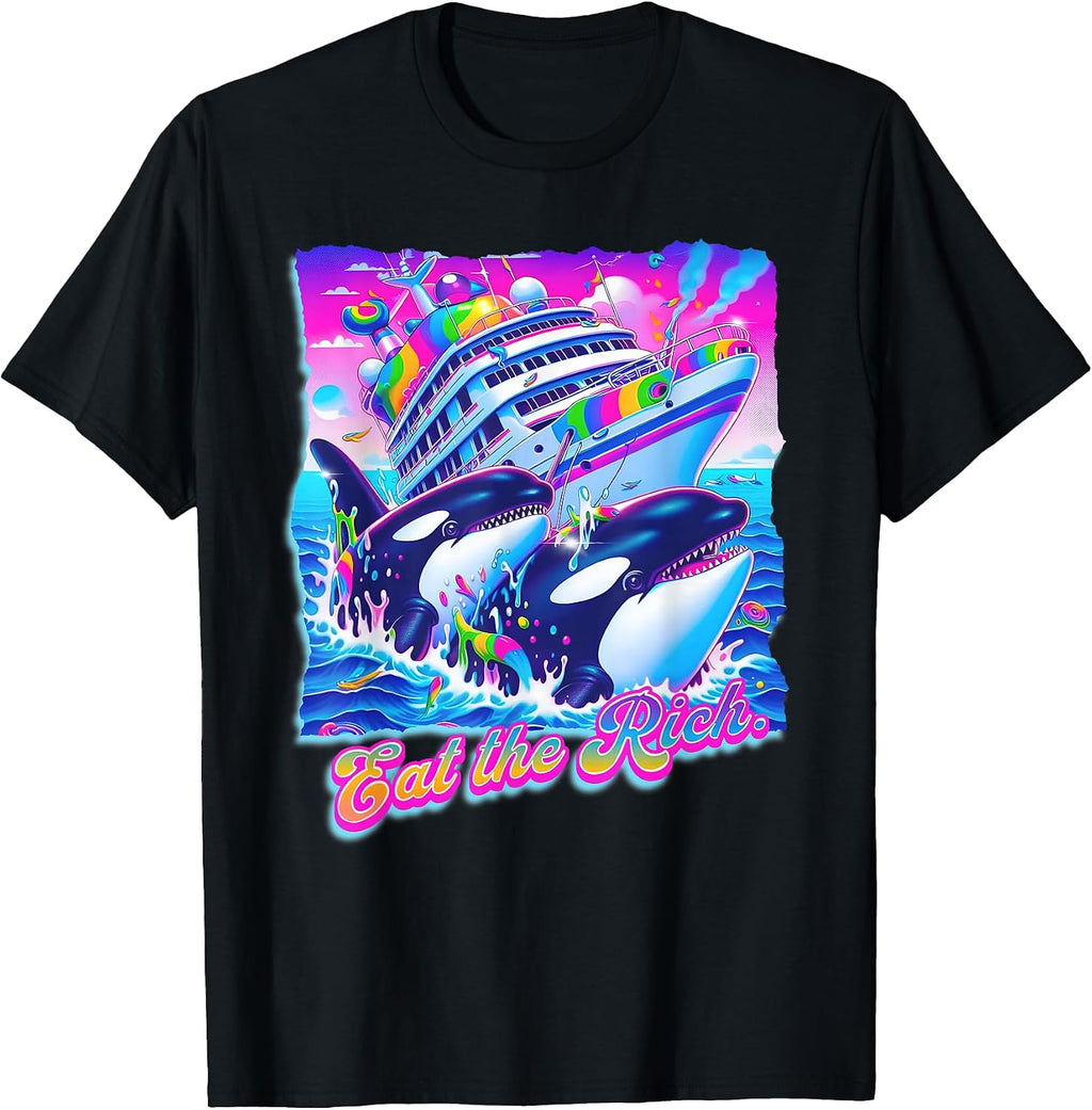 Eat the Rich Whale 90s Orca Funny Whale Yacht