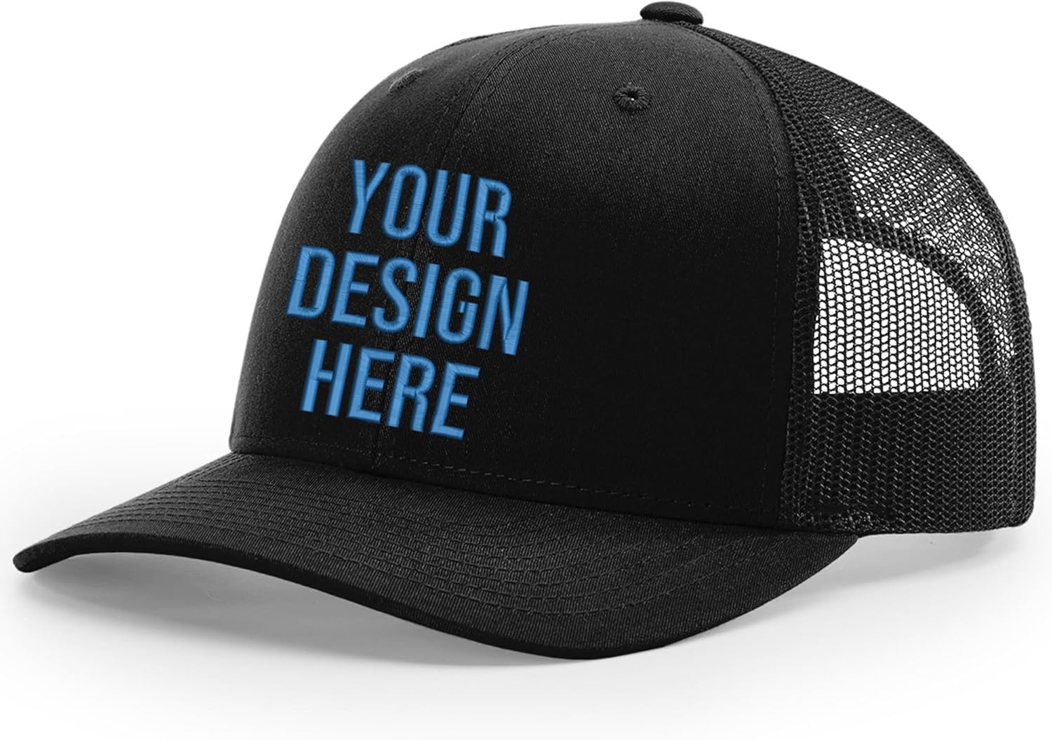 Custom Trucker Hat for Men & Women, Customize Your Own Caps, Text & Logo, Adjustable Snapback Cap Black