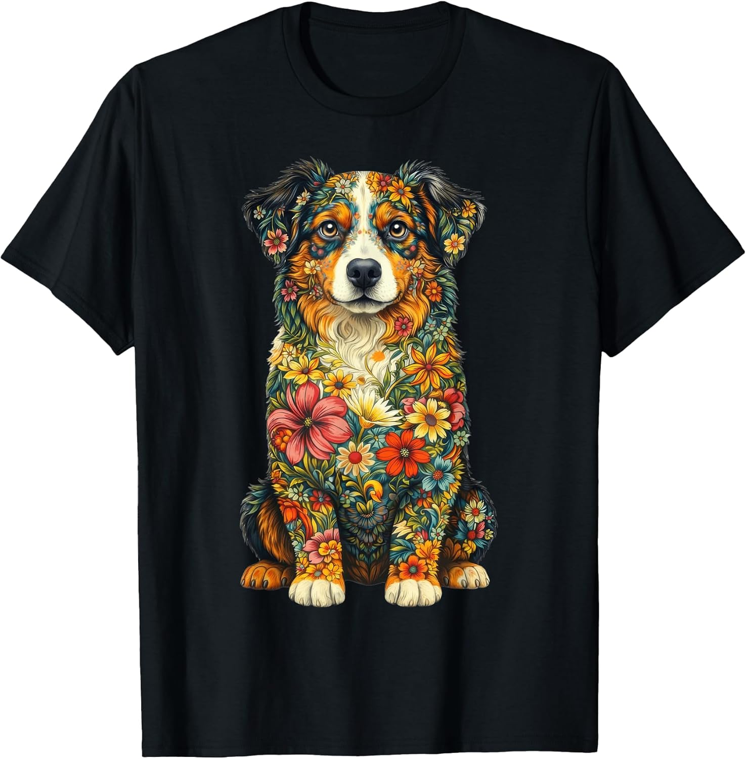 Floral Australian Shepherd Aussie Lover Dog Moms Mama Women Unisex , , , Long Sleeve Tee
