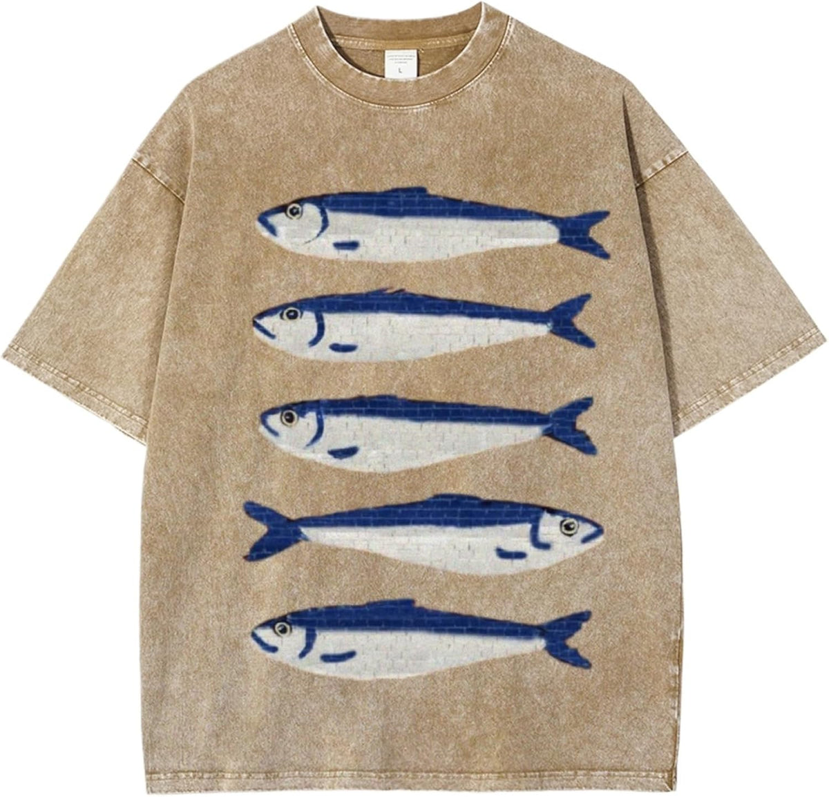 Women Oversized Graphic Tee Fisherman Core Aesthetic Y2k Grunge Fish Print Streetwear Summer 2025