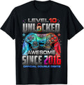 Level 10 Unlocked Awesome Since 2016 10th Birthday Boy Gamer Unisex , , , Long Sleeve Tee