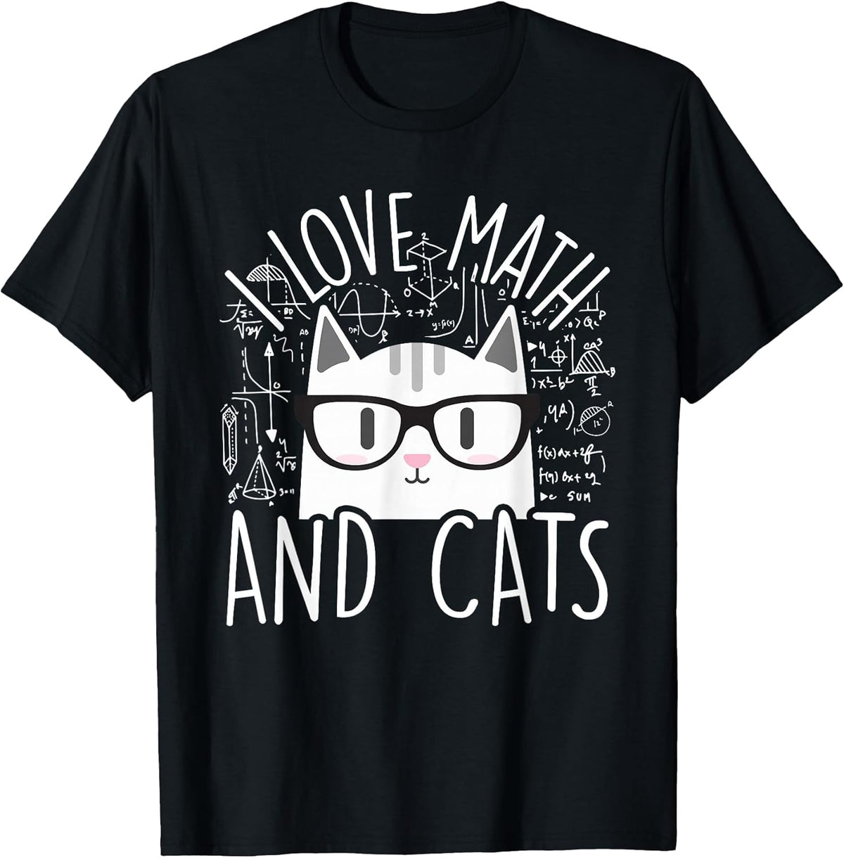 I Love Math and Cats Cute Kitty Cat Feline Lover Gift Small Unisex , , , Long Sleeve Tee