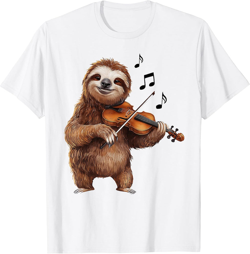 Funny Sloth Playing Violin Men Women Boys Girls