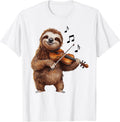 Funny Sloth Playing Violin Men Women Boys Girls