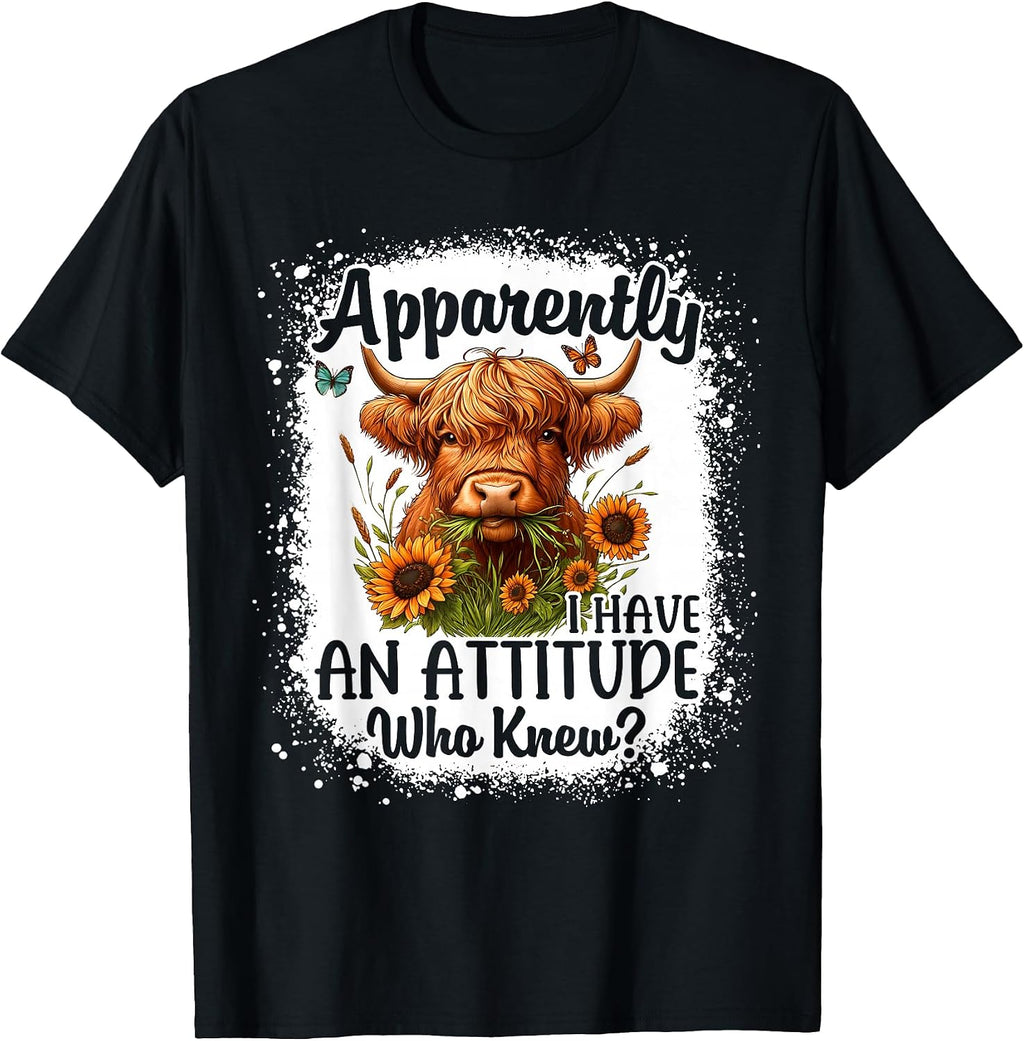 Sarcastic Humor Highland Cow Farm Cow Girls Women