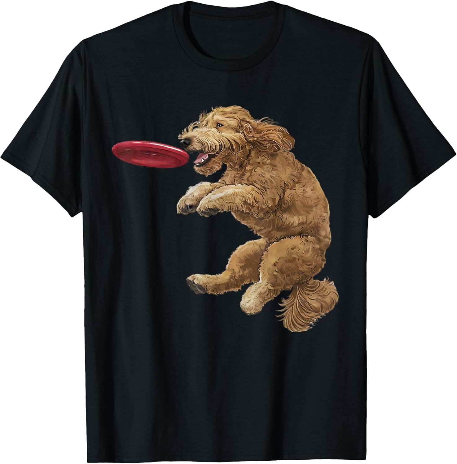 Golden Doodle Dog Fetch Frisbee Catching Dog Lover Unisex , , , Long Sleeve Tee