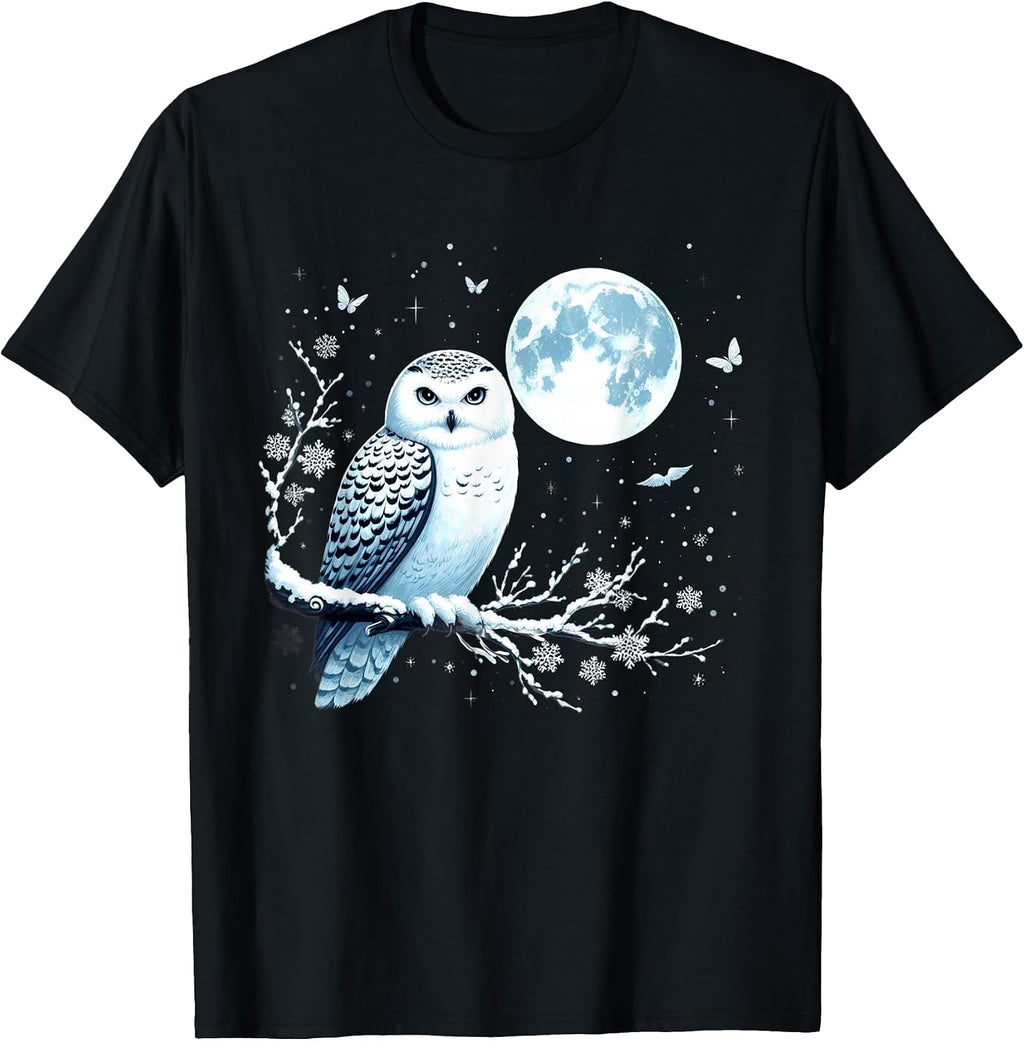 Snowy Owl Moon Tees