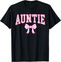 Auntie Coquette Bow Pink Aesthetic Mother's Day Aunt Unisex , , , Long Sleeve Tee