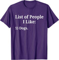 List of People I Like Dog Animal Lover Pet Sarcastic Funny Unisex , , , Long Sleeve Tee