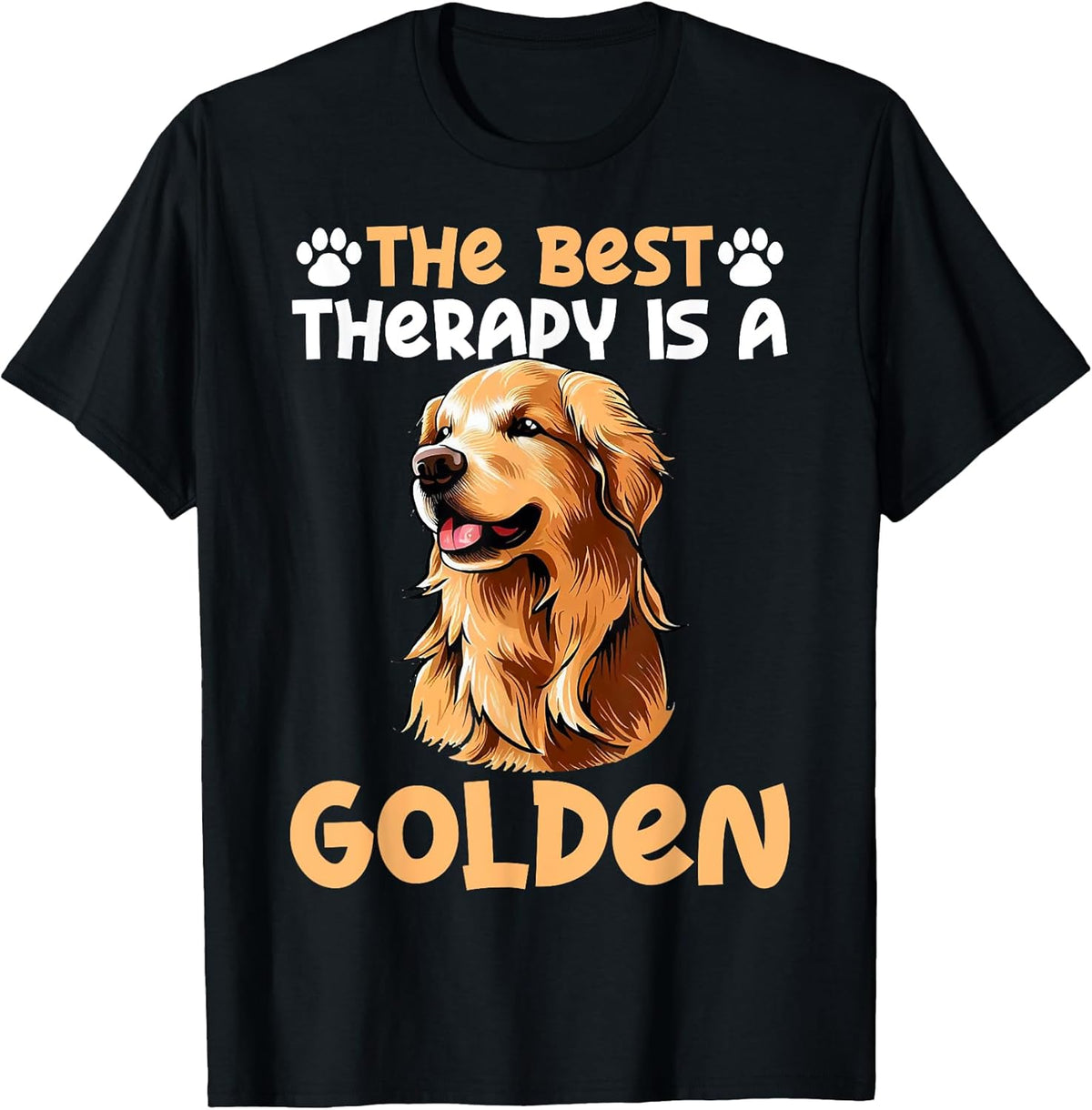 The Best Therapy Is A Golden Retriever Dog Lovers Men Women Girls Kids Unisex , , , Long Sleeve Tee