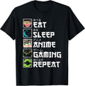 Eat Sleep Anime Gaming Repeat Gamer Men Teen Boy Gifts Anime Unisex , , , Long Sleeve Tee