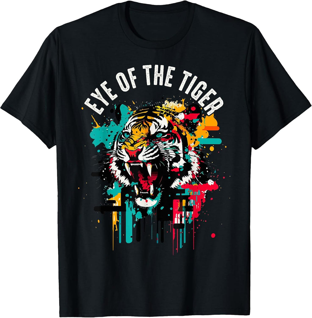 Cool angry tiger head with splash paint