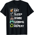 Eat Sleep Anime Gaming Repeat Kawaii Otaku Anime Manga Unisex , , , Long Sleeve Tee