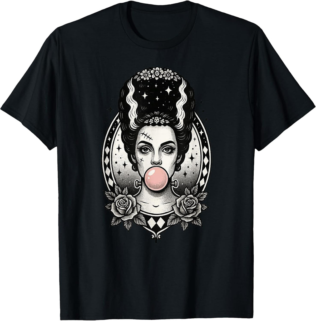 Gothic Monster Bride Bubblegum, Vintage Halloween Aesthetic Unisex , , , Long Sleeve Tee