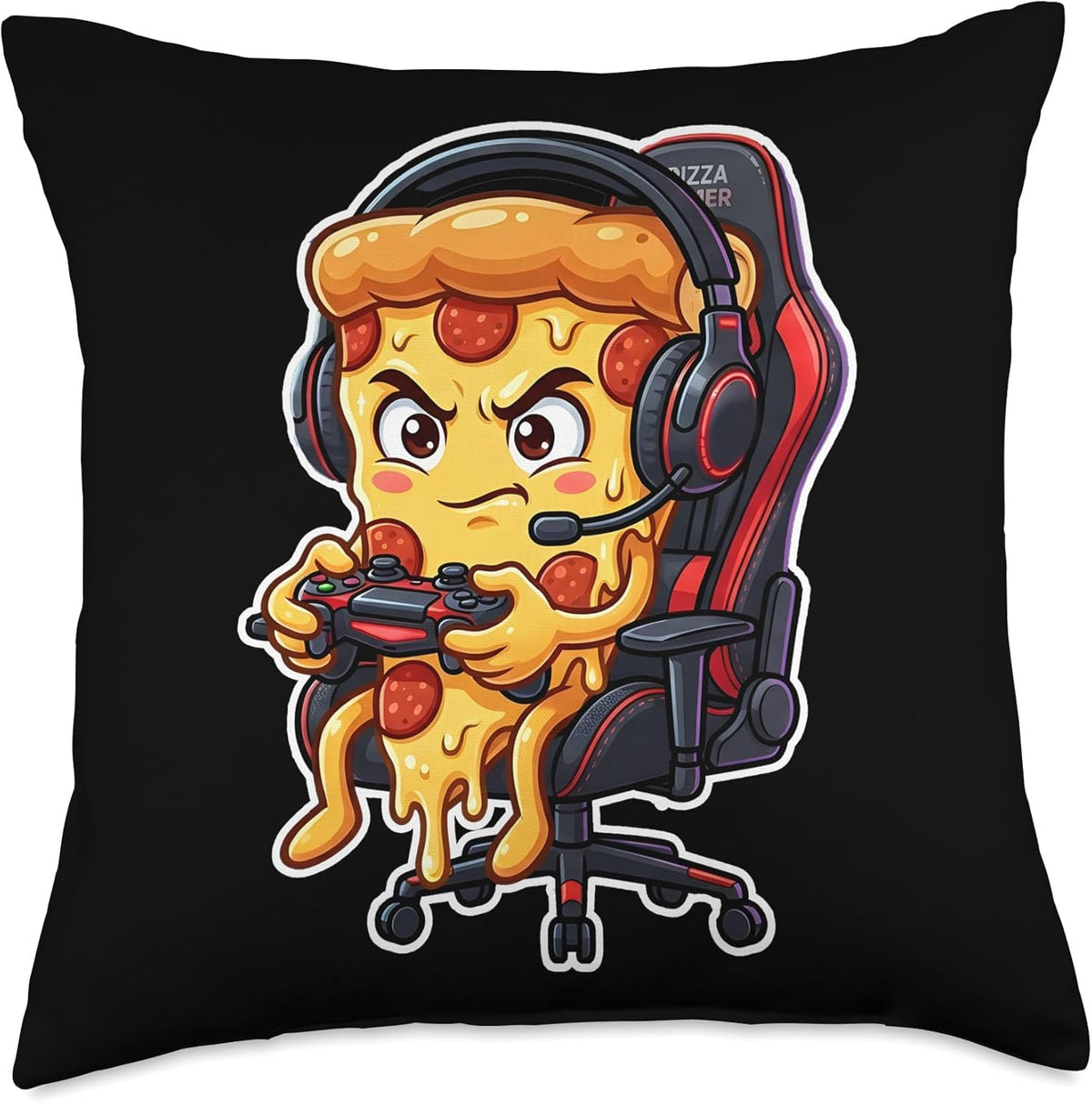 Gamer Pizza Video Gaming Funny Video Gamer Boys Kids Men Throw Pillow Unisex , , , Long Sleeve Tee