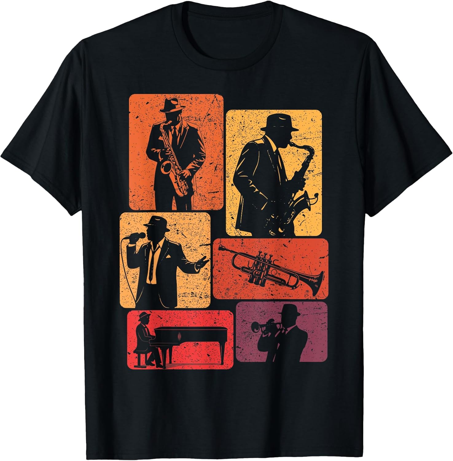 Retro Jazz Band Musicians Vintage Jazz Music Lover Unisex , , , Long Sleeve Tee