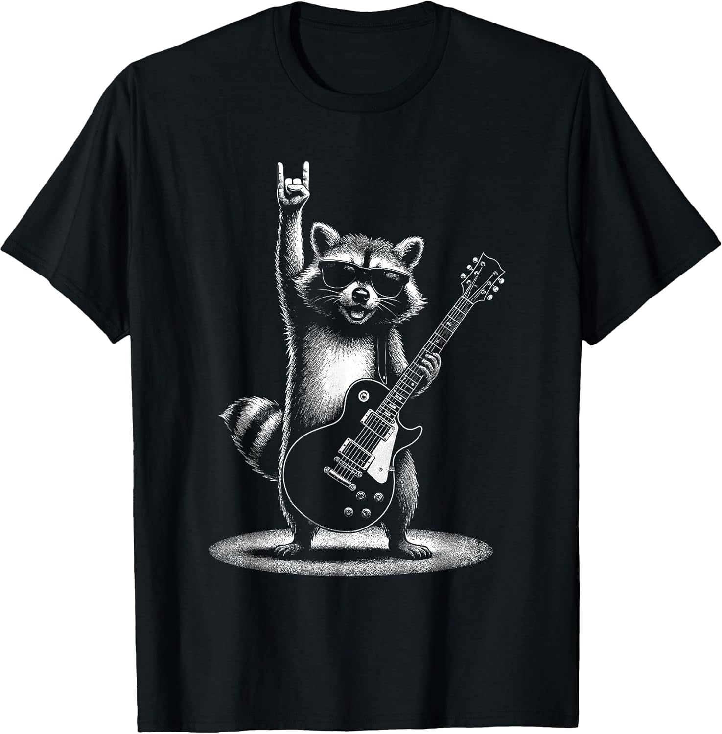 Raccoon Rock Music Band Guitar Men Women Kids Funny Raccoon Unisex , , , Long Sleeve Tee