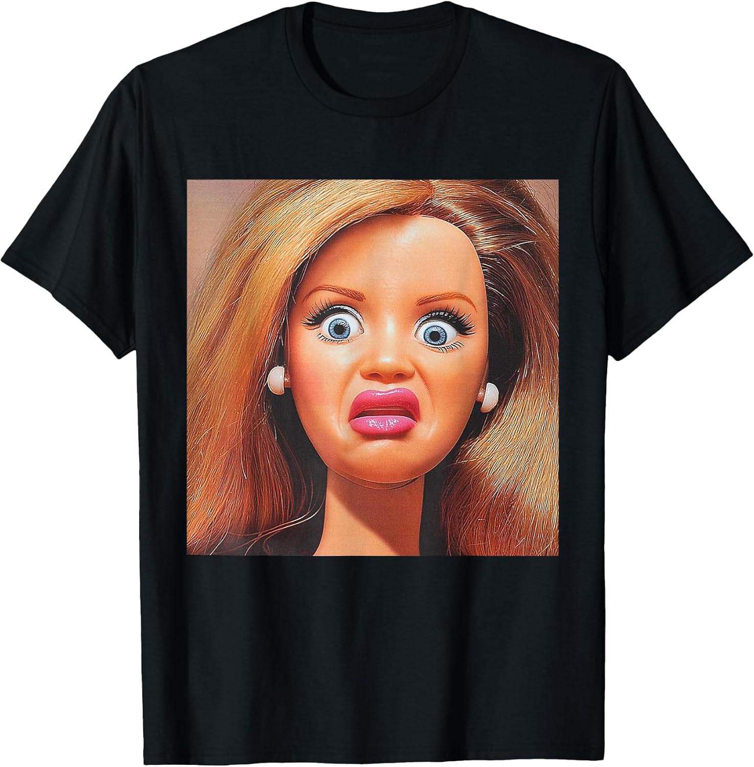 Funny Disgusting Doll face Meme Hilarious Sarcastic Gift Y2K Unisex , , , Long Sleeve Tee
