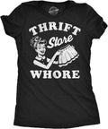 Womens Funny T Shirts Thrift Store Whore Sarcastic Graphic Novelty Tee for Ladies Unisex , , , Long Sleeve Tee