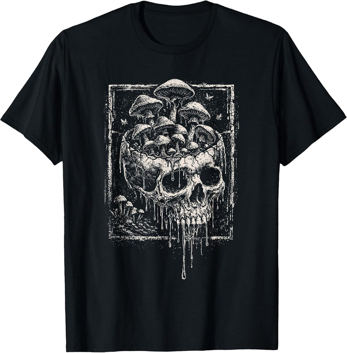 Skull Mushroom Dark Grunge Skeleton Forest Horror Aesthetic Unisex , , , Long Sleeve Tee