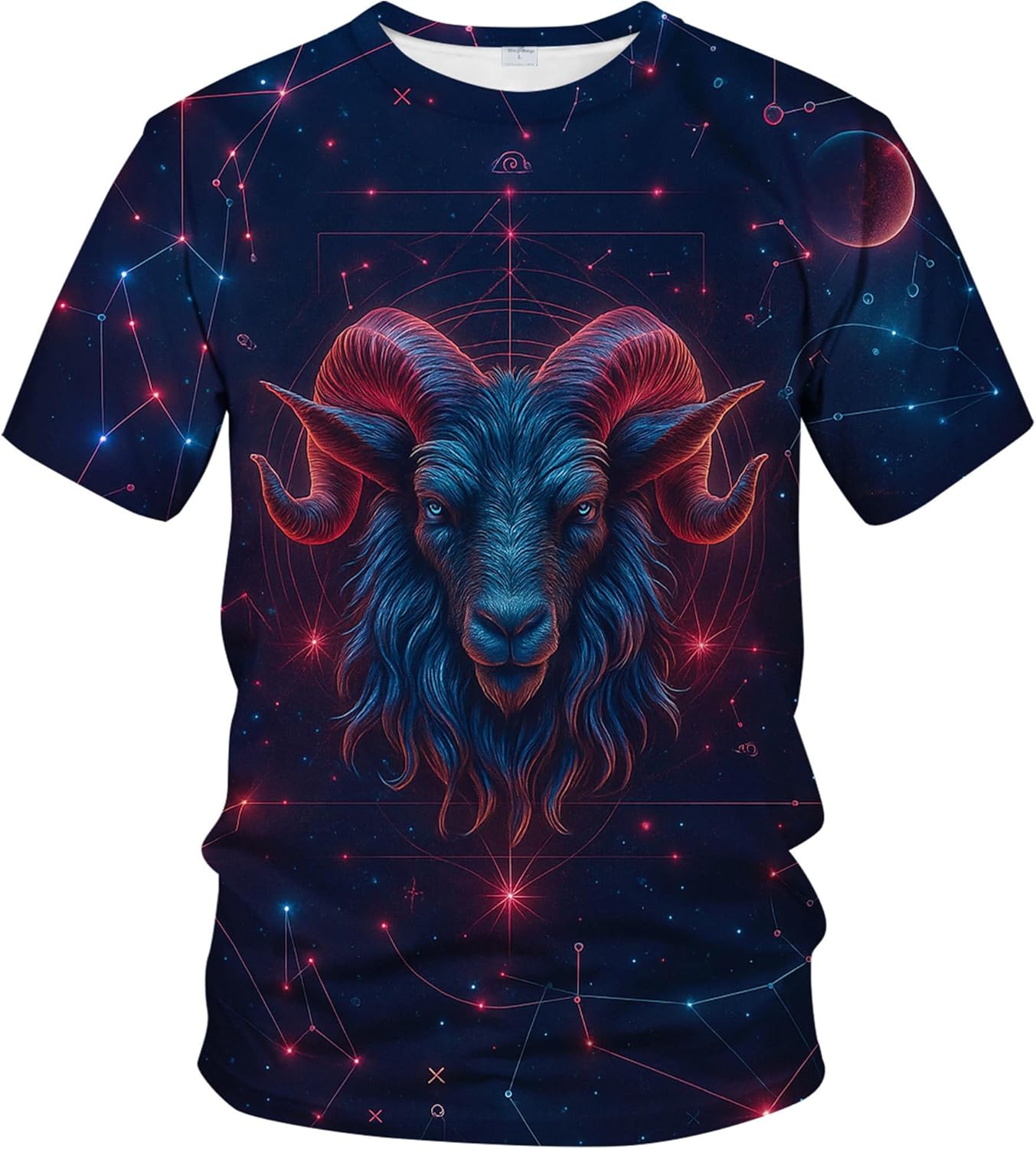 Fantasy Zodiac Graphic Novelty Short Sleeve Crewneck Shirt Unisex , , , Long Sleeve Tee