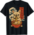 French Bulldog Eating Ramen Anime Japanese Unisex , , , Long Sleeve Tee