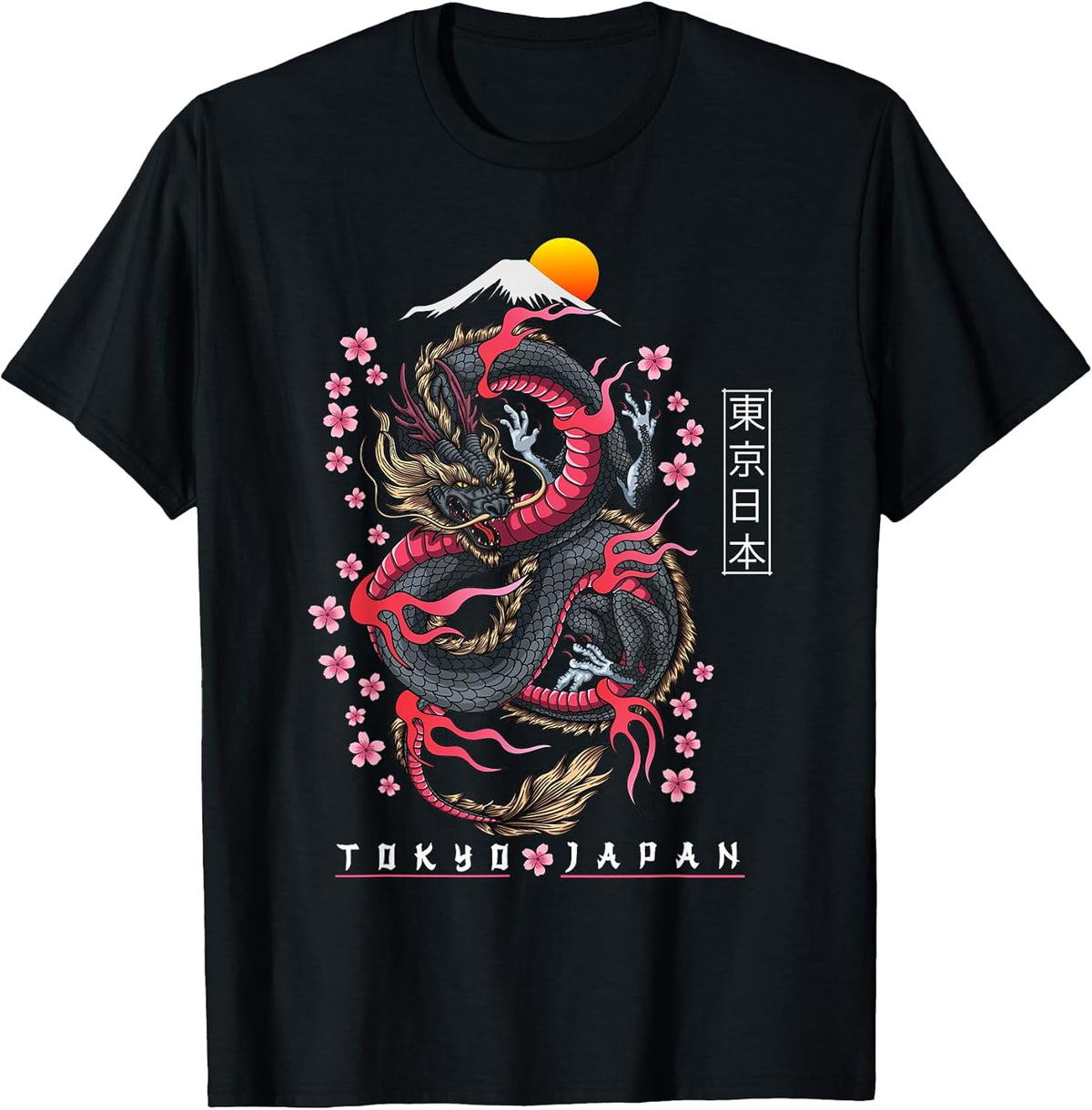 Japanese Aesthetic Dragon Tokyo Japan Manga Anime Asian 80’s Unisex , , , Long Sleeve Tee