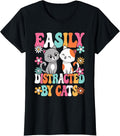 Easily Distracted by Cats Cat Lover Kitten Women Girls Kids Unisex , , , Long Sleeve Tee