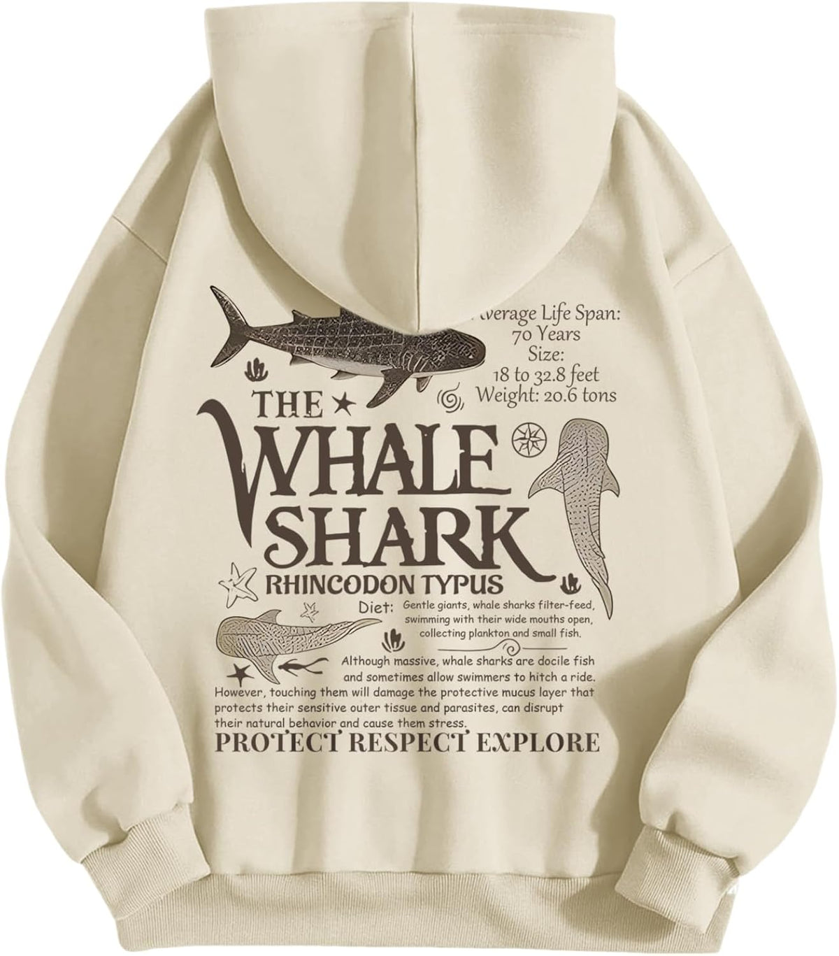 Cute s for Women Ocean Whale Shark Aesthetic Animal Graphic s Casual Fleece Pullover Tops
