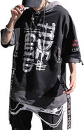 Techwear Shirt Japanese Streetwear Hip Hop Shirts Men Graphic T Alphabet Design Workwear Gothic