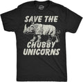 Mens Funny T Shirts Save The Chubby Unicorns Sarcastic Rhino Graphic Novelty Tee for Men Unisex , , , Long Sleeve Tee