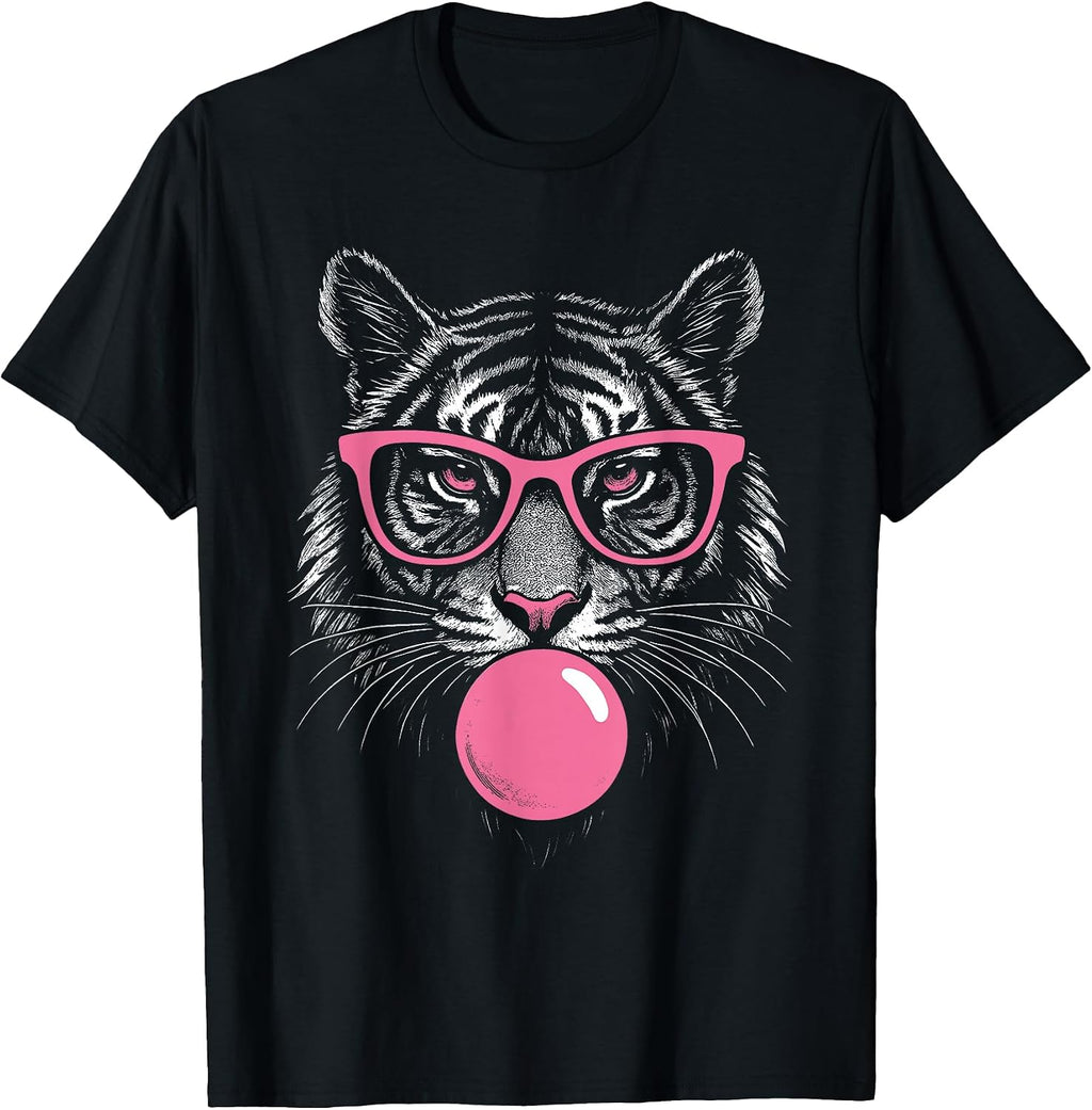 Tiger Face Sunglasses Animal Lover Tee
