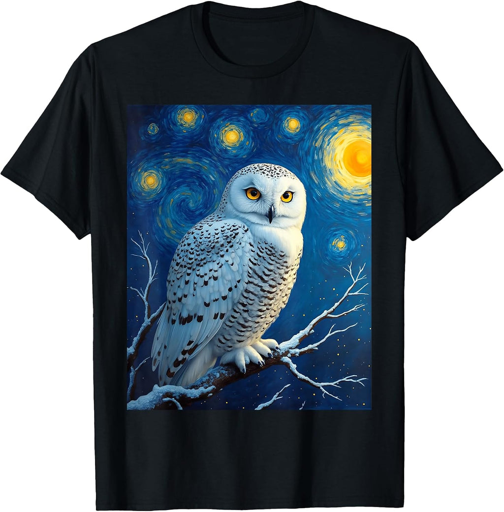 Snowy Owl Van Gogh's Starry Night Wildlife Art