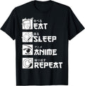Eat Sleep Anime Repeat Manga Shirts Men Women Unisex , , , Long Sleeve Tee
