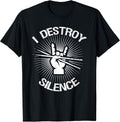 I Destroy Silence Vintage Music Bands Drum Sticks Drummer Unisex , , , Long Sleeve Tee