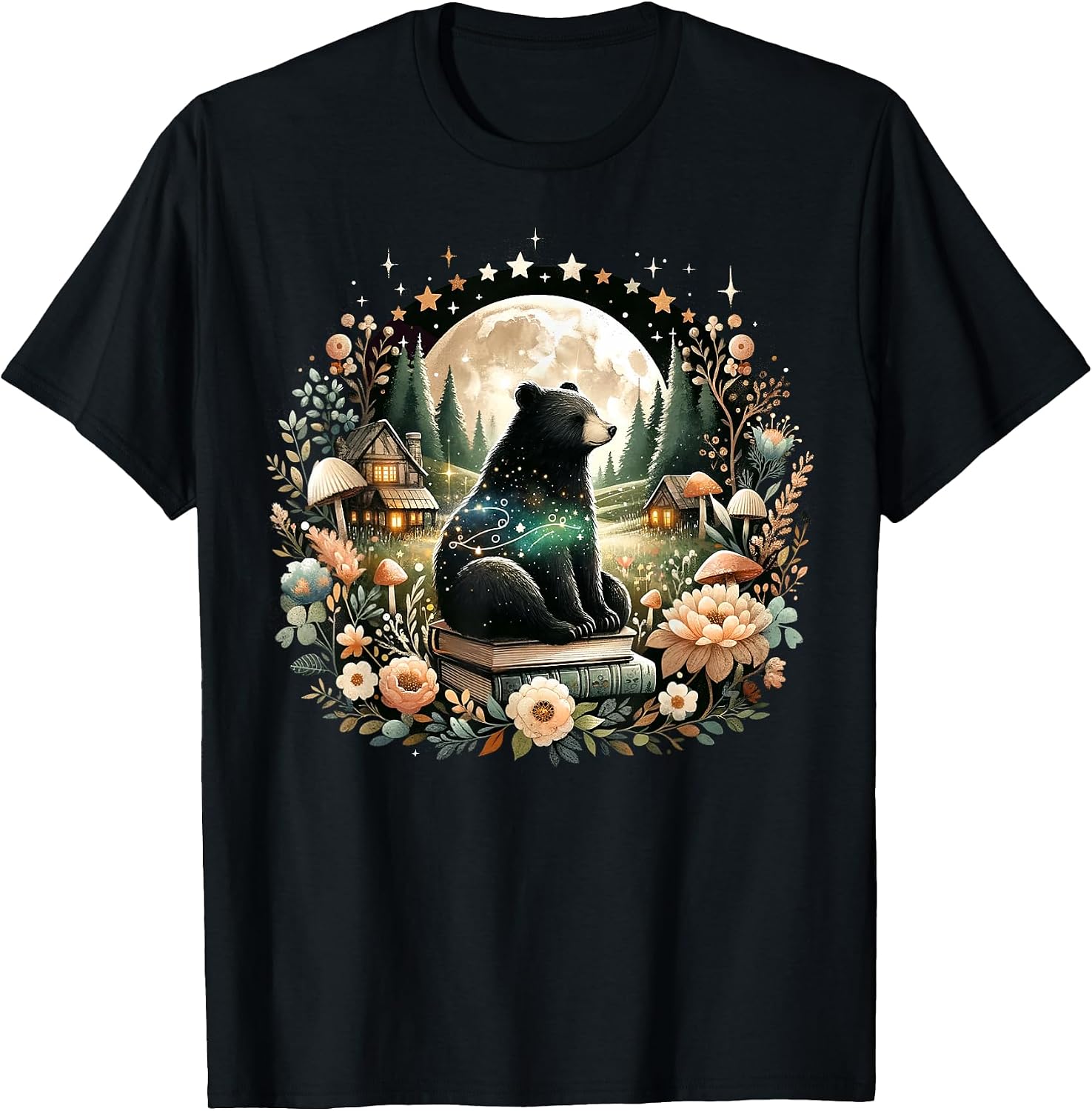 Cute Black Bear Cottagecore Clothing