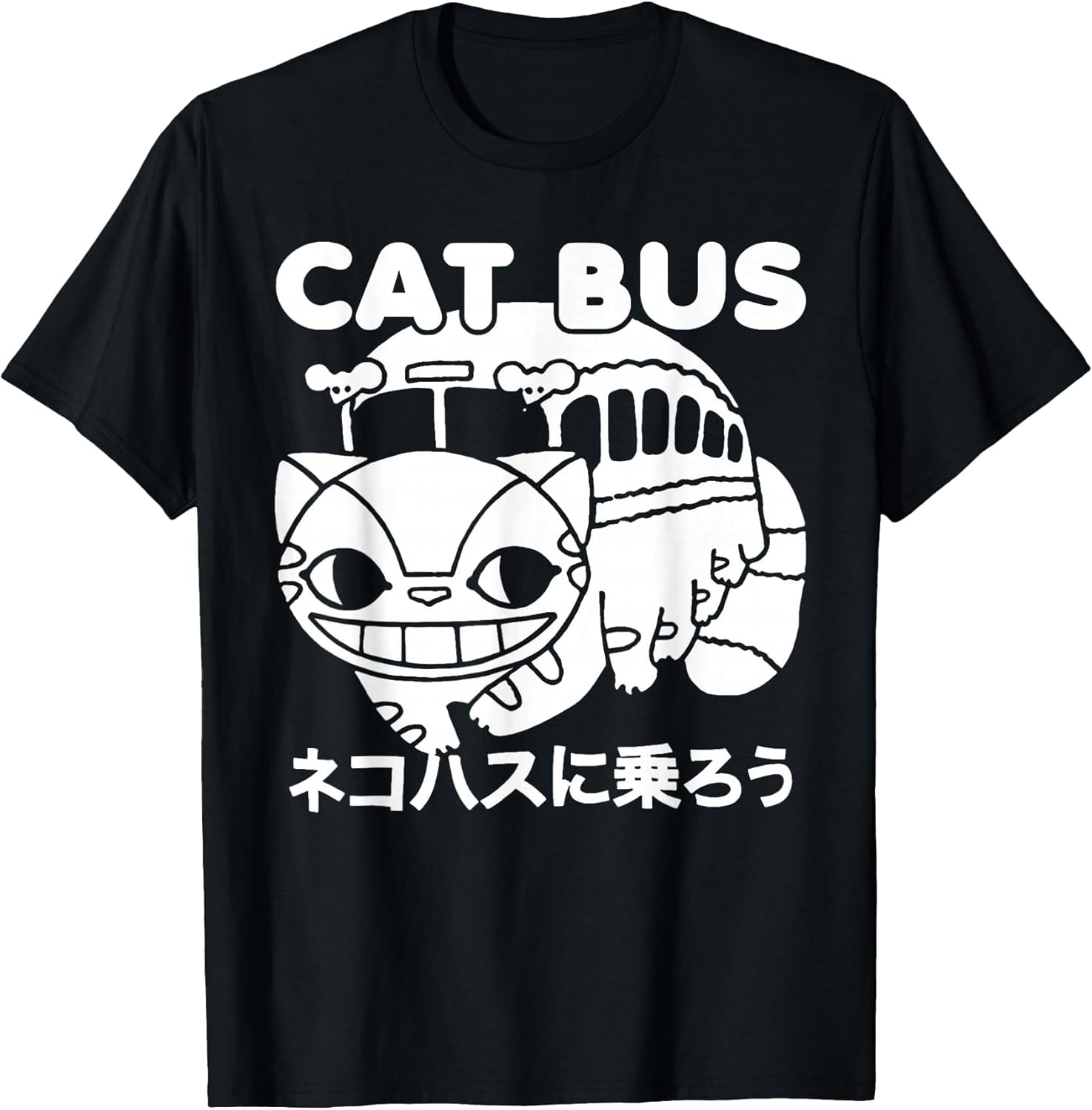 Cat Bus Anime Style Japanese Retro Gift for Fan Unisex , , , Long Sleeve Tee
