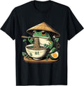 Frog Eating Ramen Kawaii Neko Japanese Noodles Anime Lovers Unisex , , , Long Sleeve Tee