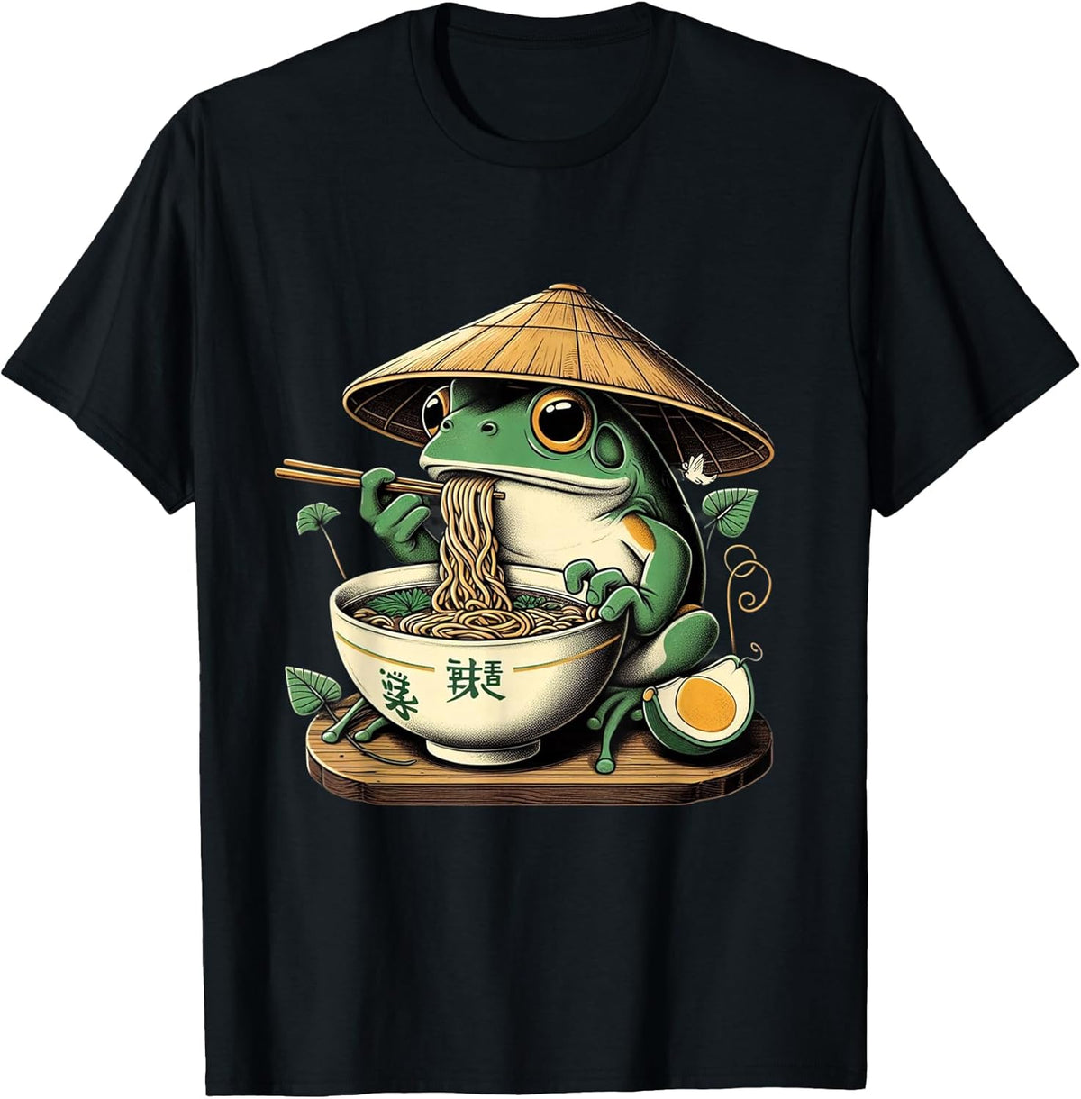 Frog Eating Ramen Kawaii Neko Japanese Noodles Anime Lovers Unisex , , , Long Sleeve Tee