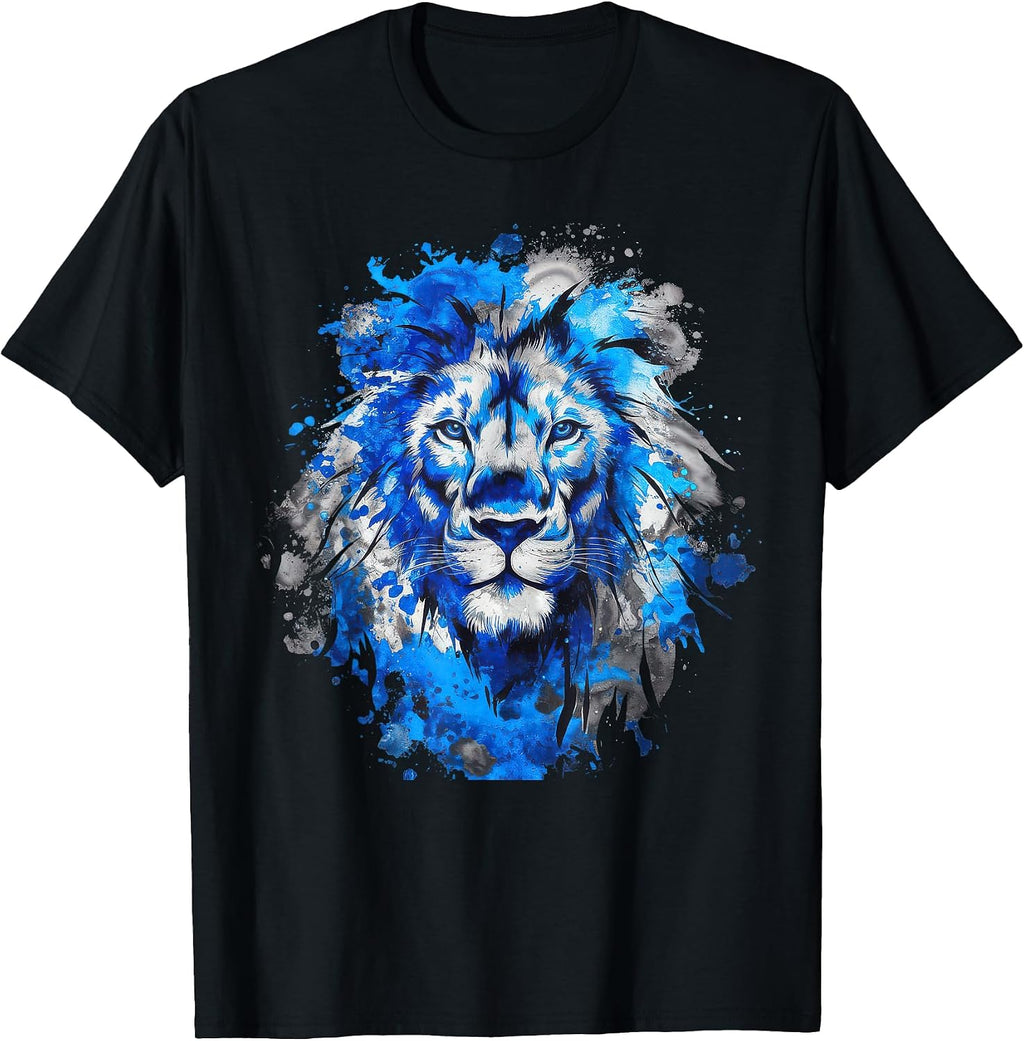 Lions Tshirt Men Women Blue Animal School Sport