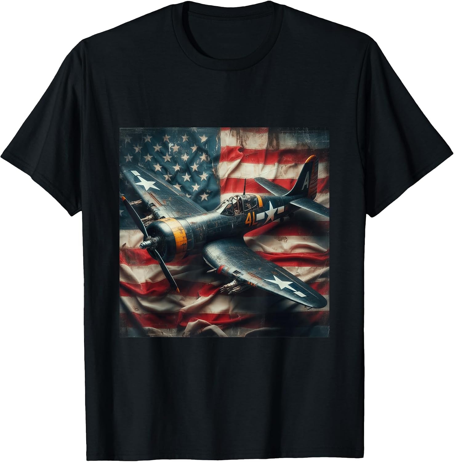 F4U Corsair Distressed American Flag Vintage