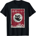 Kawaii cat Japanese Black Anime cat Unisex , , , Long Sleeve Tee