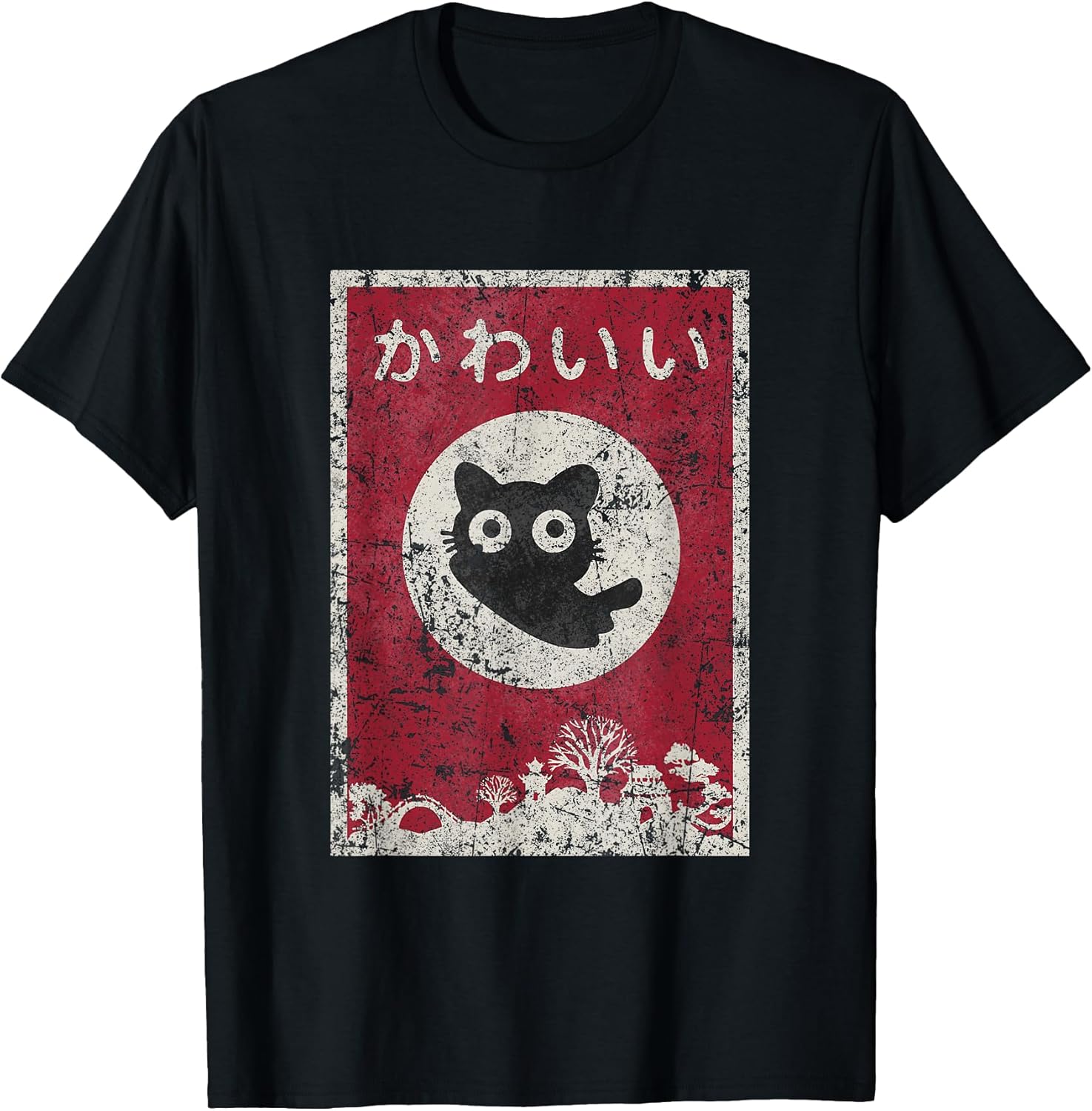 Kawaii cat Japanese Black Anime cat Unisex , , , Long Sleeve Tee
