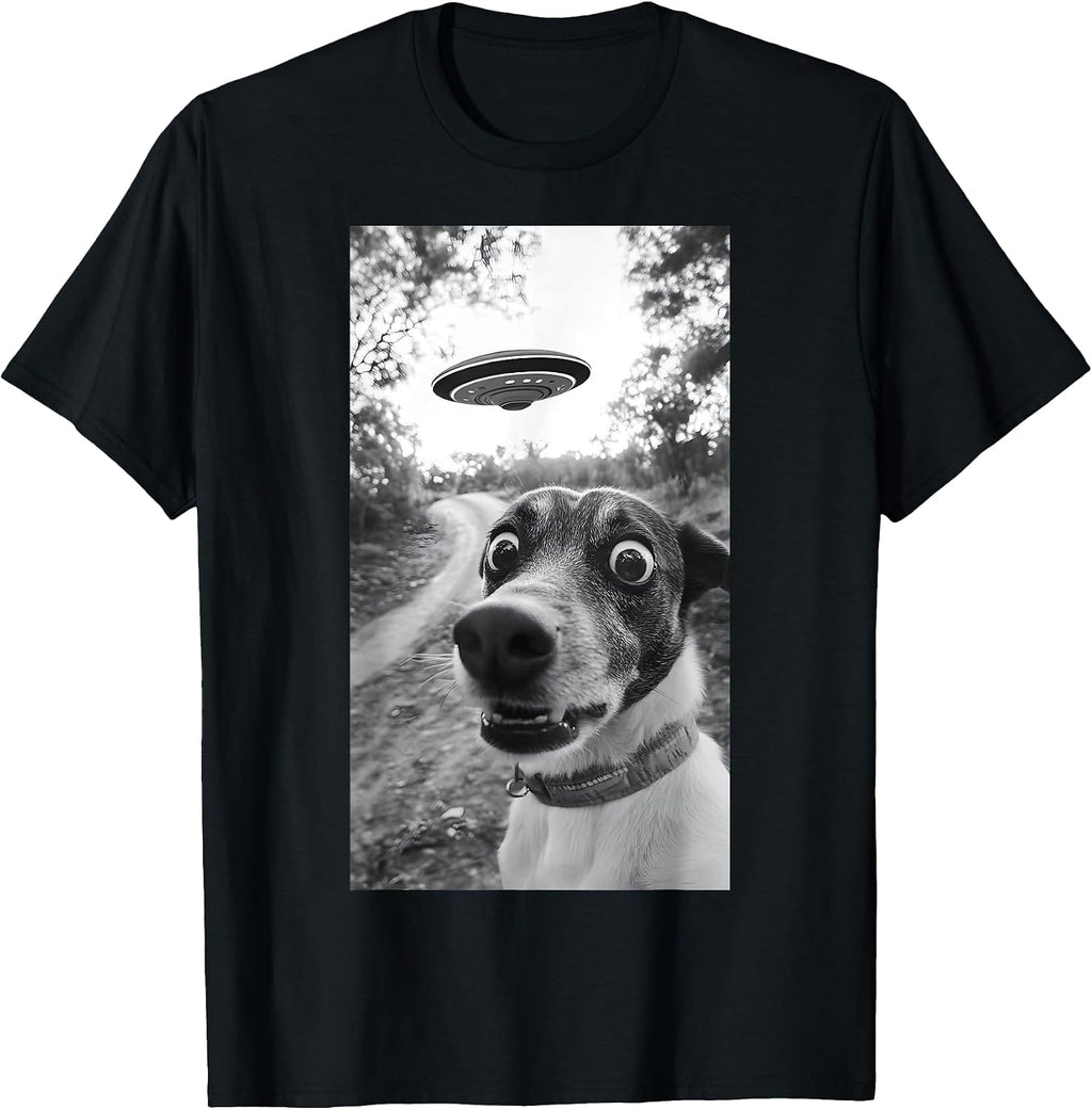 Funny Dog Selfie UFO Space Graphic Tees Gifts