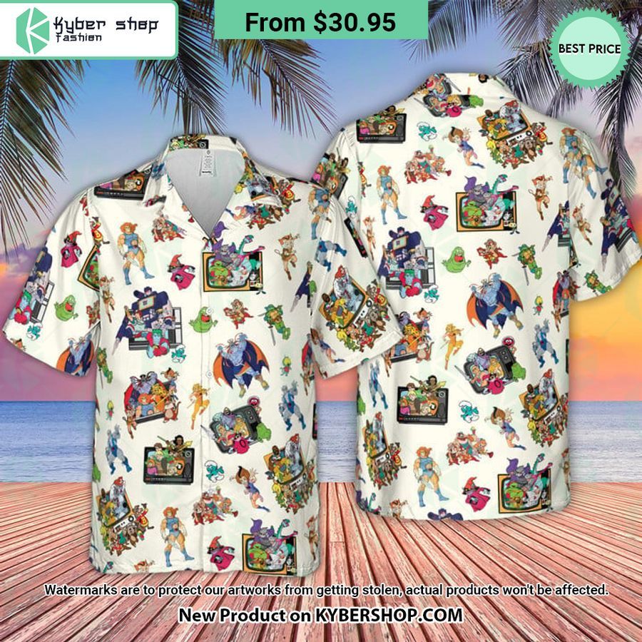 80S Famous Cartoon Characters Pattern Hawaiian Shirt