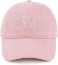Womens Baseball Caps Cute Heart Dad Hat, Adjustable Cotton Unisex Cap for Workout, Golf & Everyday Wear