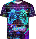 Custom Boys T Shirt Kids Gamer Graphic Tee with Name - Gaming Short Sleeve for Teens Son Game Lovers