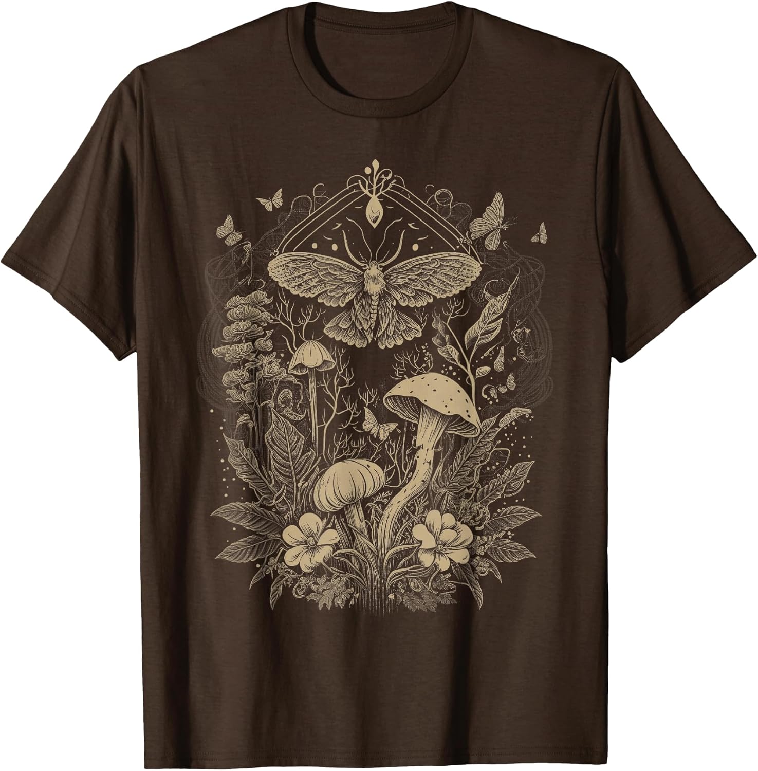 Cute Fairycore Floral Moth Aesthetic Girls Women Graphic Small Unisex , , , Long Sleeve Tee