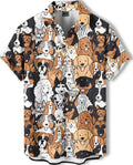 Men's Hawaiian Shirt, Novelty Graphic Print, Short Sleeve Vacation Shirt, Tropical Casual Beach