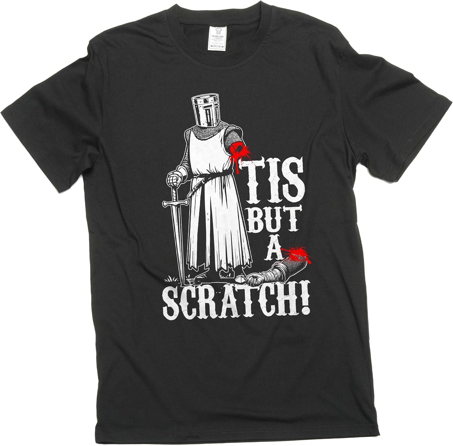 Men's Funny Tis but a Scratch Medieval Warrior Knight Funny Gift Sarcasm Sarcastic Tee Shirt